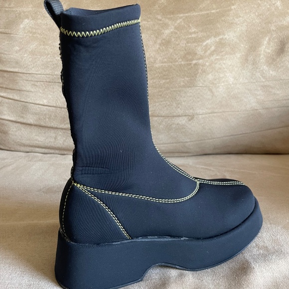 Black Ganni Platform Ankle Boot 7 - Picture 8 of 8